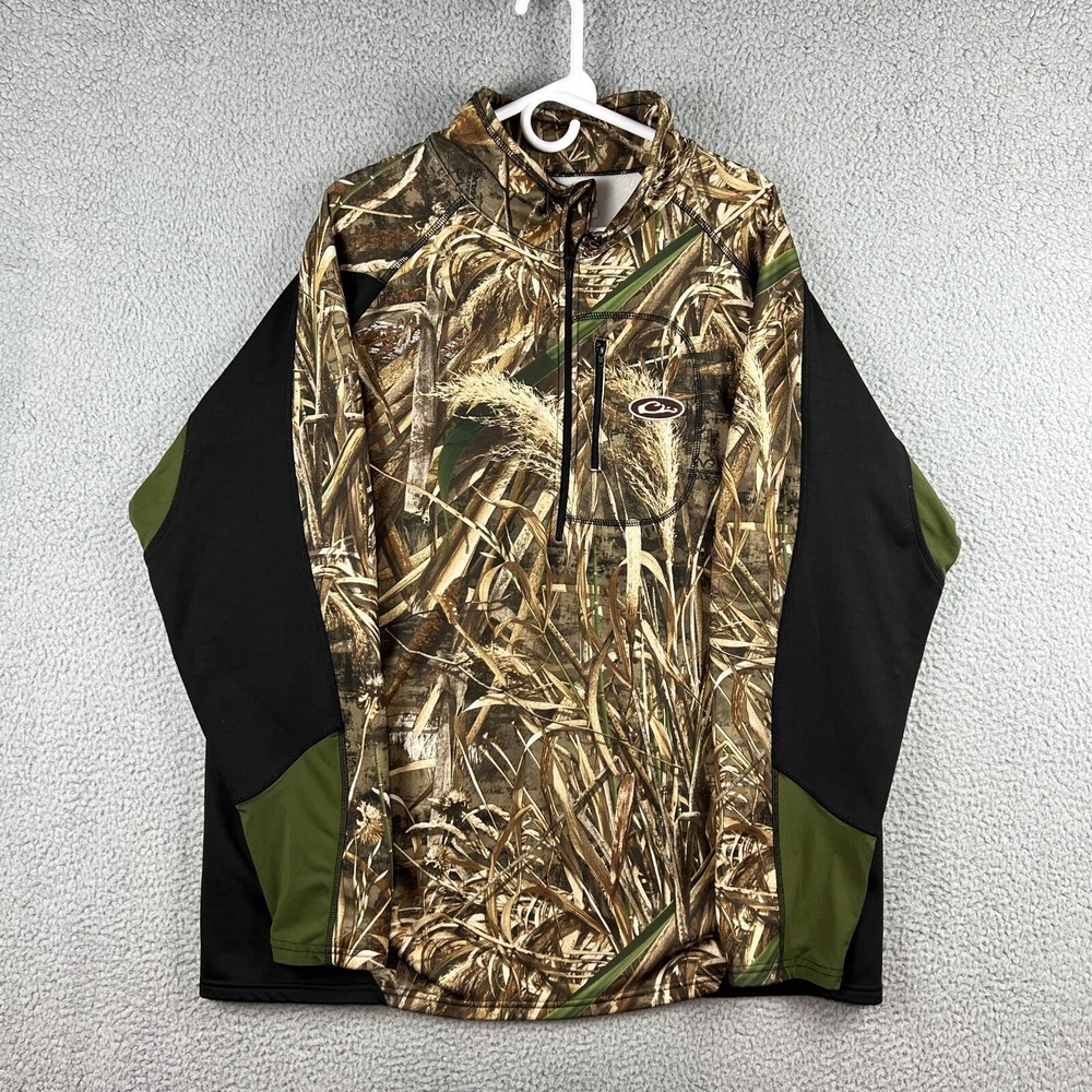 Drake Waterfowl 1/2 Zip Pullover Shirt Camouflage‎ Realtree Max 5 Mens XXL